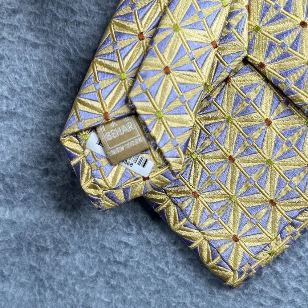 IKE BEHAR Silk Necktie Neiman Marcus Yellow Tie